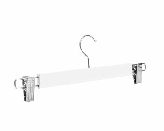 Hosenbügel Holz Weiß Metall Clip