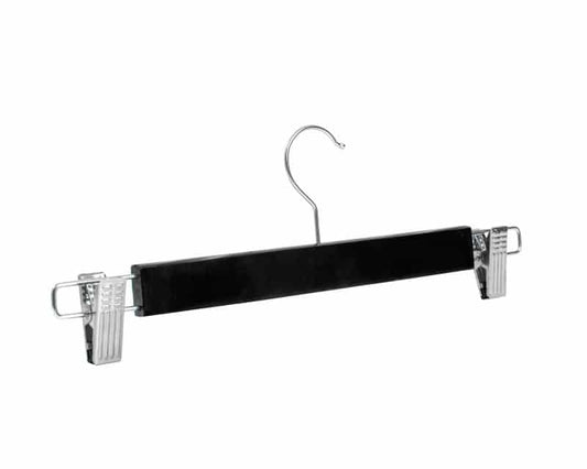 Hosenbügel Holz Schwarz Metall Clip