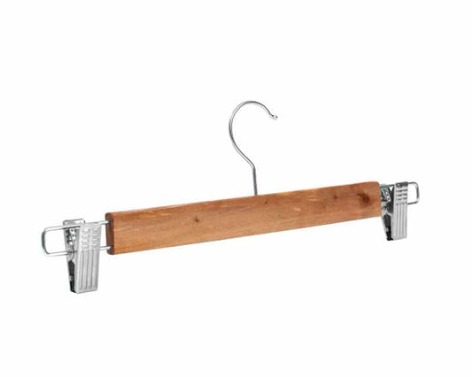 Hosenbügel Holz Natur Metall Clip