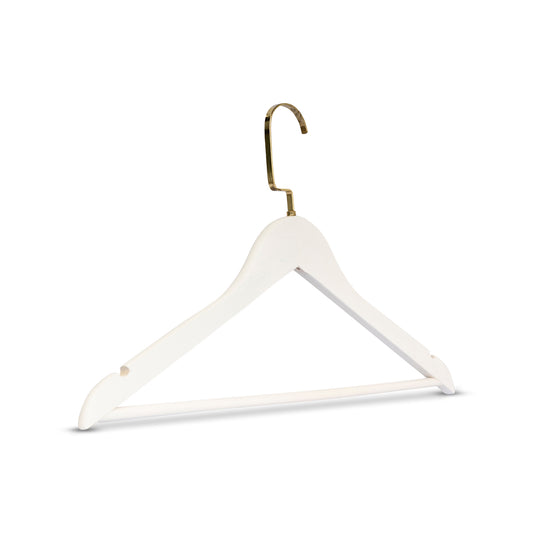 Holz Weiß 44,5 mit goldfarbenen Haken