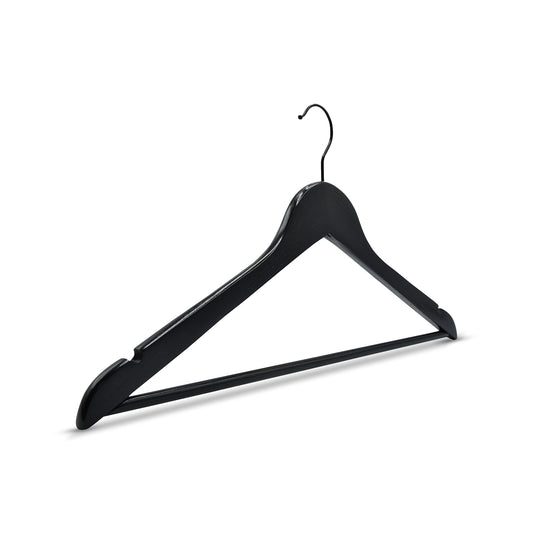 Kleiderbügel Holz Schwarz / Haken schwarz 44,5
