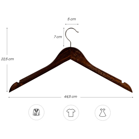 Kleiderbügel Holz Braun 44,5 Ohne Steg